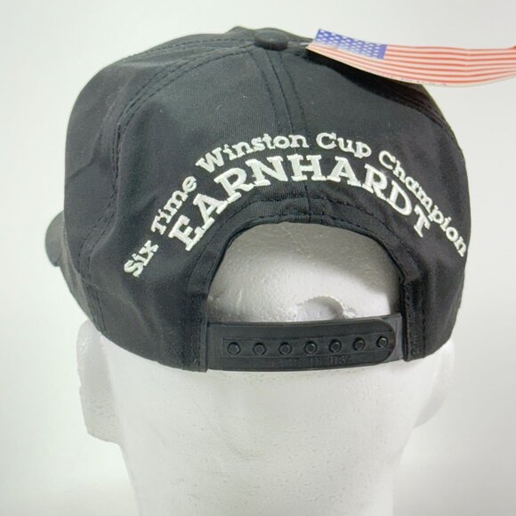 Dale Earnhardt 6-Time Winston Cup Champion Snapback Hat Black 3 USA Authentic - Picture 6 of 9